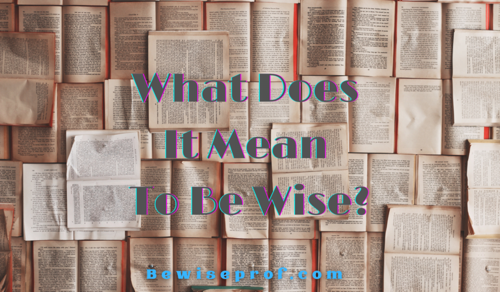 What Does It Mean To Be Wise?