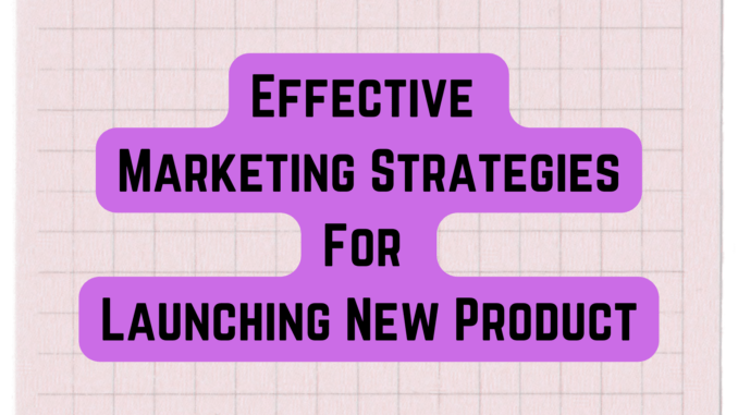 Effective Marketing Strategies For Launching New Product