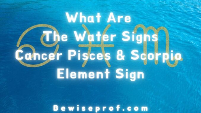 What Are The Water Signs | Cancer Pisces And Scorpio Element Sign