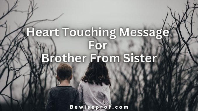 Heart Touching Message For Brother From Sister