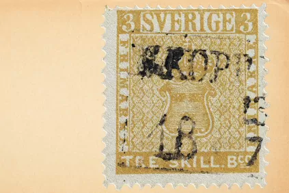 Swedish Treskilling Yellow - 1855